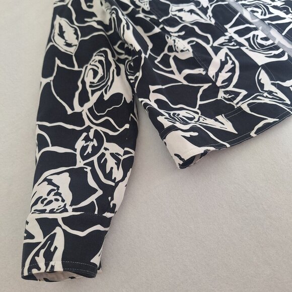 💙 Coldwater Creek Artsy 100% Cotton Jacket Size L Preppy Contemporary - Picture 4 of 8